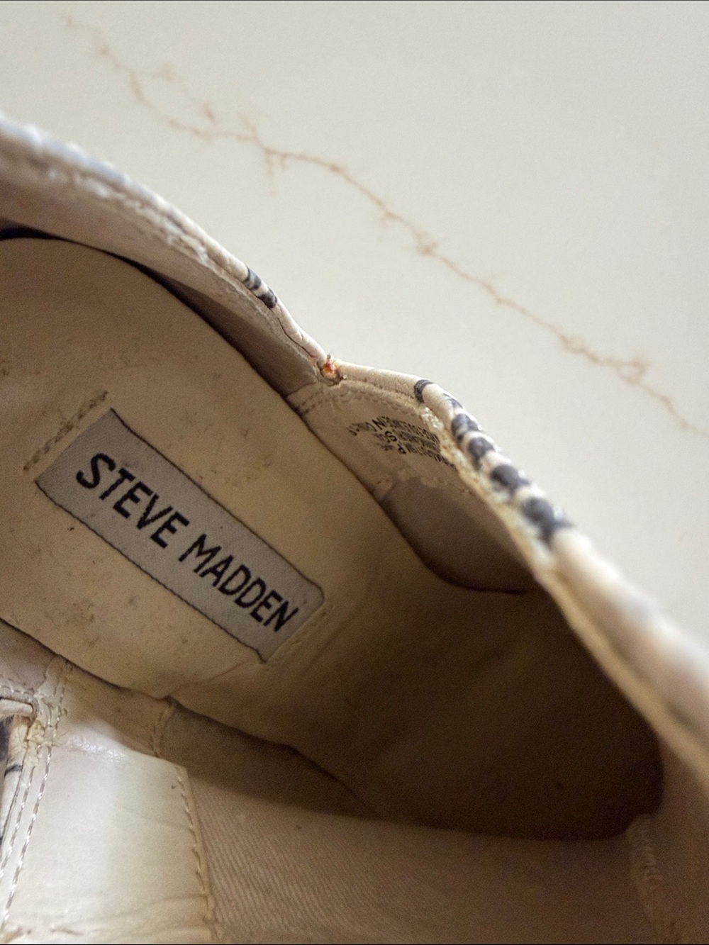 Steve Madden Beige and Black Snake-Print Ankle Booties - Picture 5 of 6